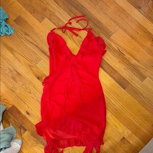 Elegant Red Women's Intimate Dress